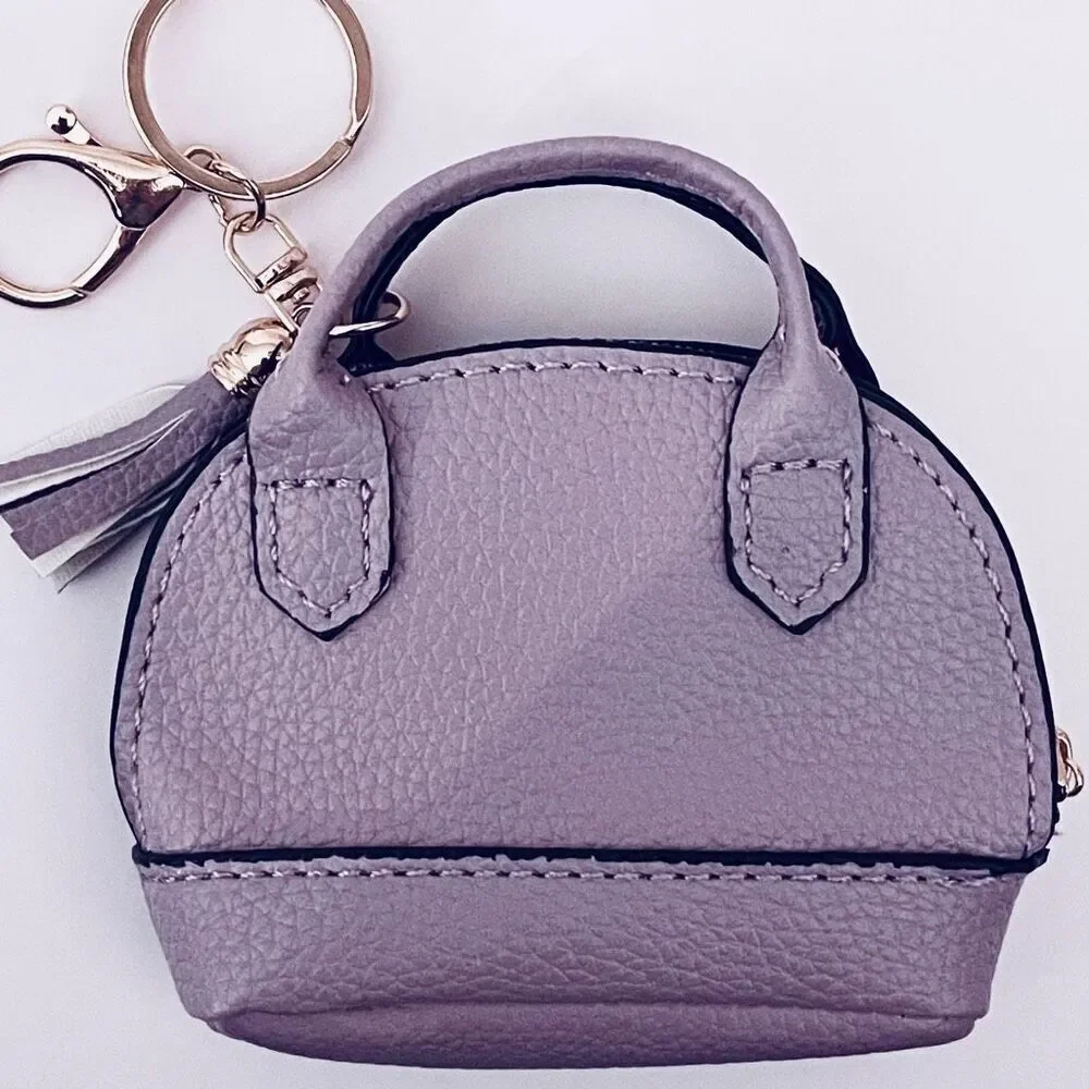 NWT Gorgeous Purple Pu Leather Purse Bag Charm Lobster Keyring Keyring Keyholder